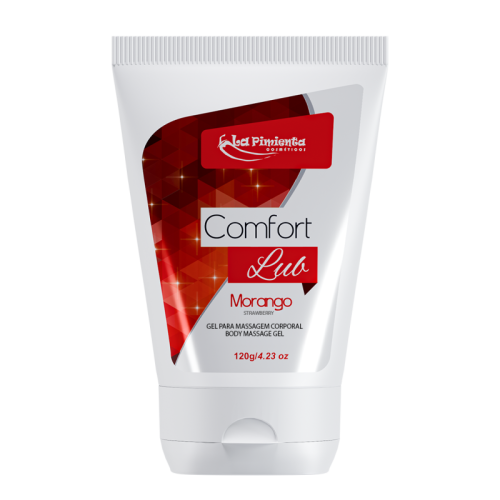 GEL PARA MASSAGEM CORPORAL COMFORT LUB - MORANGO 120g