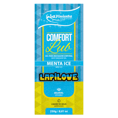 GEL PARA MASSAGEM CORPORAL COMFORT LUB - LAPILOVE MENTA ICE 250g