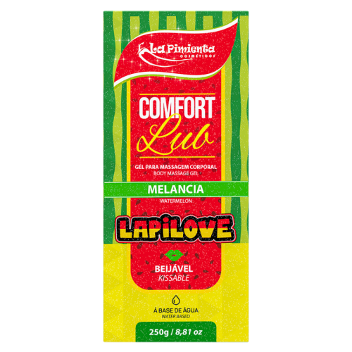 GEL PARA MASSAGEM CORPORAL COMFORT LUB - LAPILOVE MELANCIA 250g