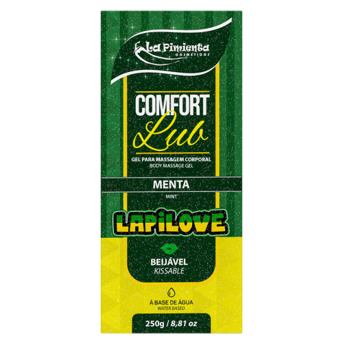 GEL PARA MASSAGEM CORPORAL  COMFORT LUB - LAPILOVE MENTA 250g