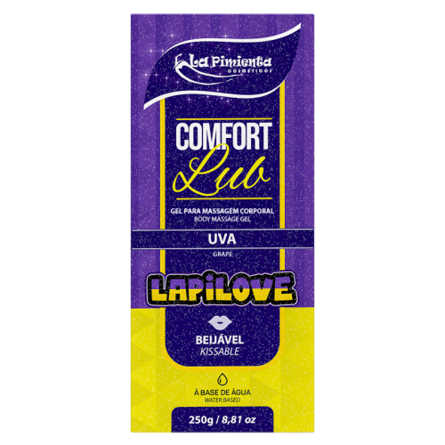 GEL PARA MASSAGEM CORPORAL COMFORT LUB - LAPILOVE UVA 250g