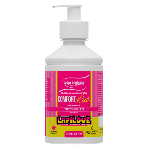 GEL PARA MASSAGEM CORPORAL COMFORT LUB - LAPILOVE TUTTI-FRUTTI 250g