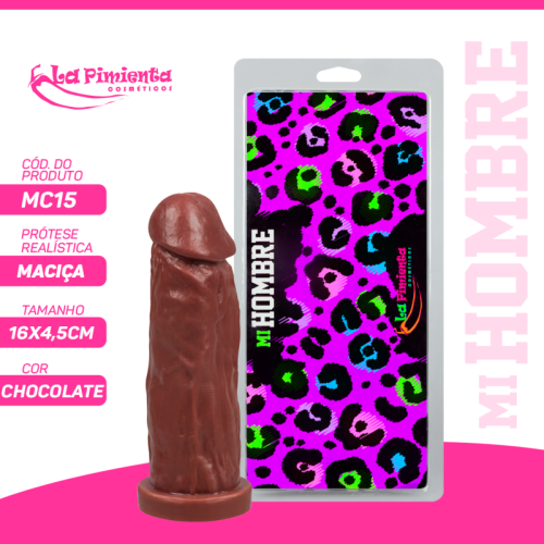 PRÓTESE REALÍSTICA MACIÇA KONG 16 X 4,5CM – CHOCOLATE