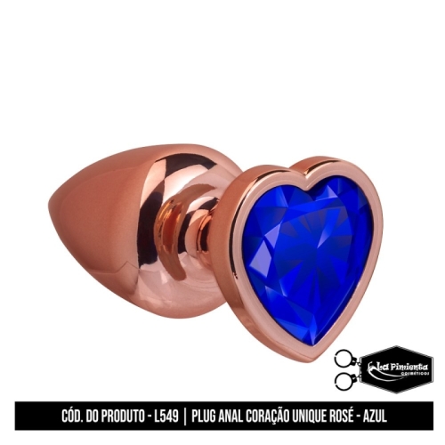 PLUG ANAL CORAÇÃO UNIQUE ROSÉ – AZUL