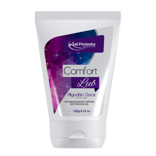 GEL PARA MASSAGEM CORPORAL COMFORT LUB - ALGODÃO DOCE 120g