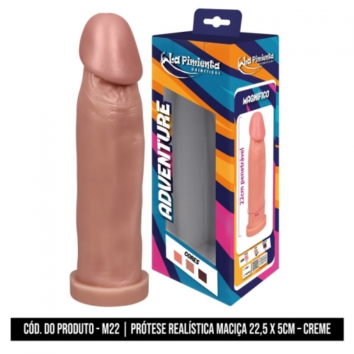 PRÓTESE REALÍSTICA MACIÇA - MAGNÍFICO - 22 X 5CM – CREME