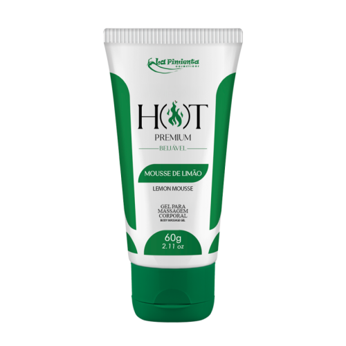 GEL PARA MASSAGEM CORPORAL HOT PREMIUM - MOUSSE DE LIMÃO 