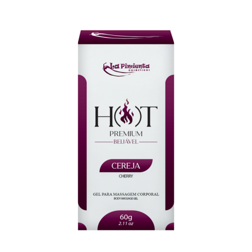 GEL PARA MASSAGEM CORPORAL HOT PREMIUM - CEREJA 60g
