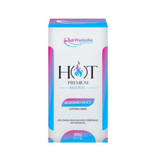 GEL PARA MASSAGEM CORPORAL HOT PREMIUM - ALGODÃO DOCE 60g