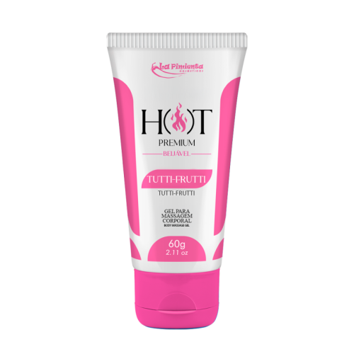 GEL PARA MASSAGEM CORPORAL HOT PREMIUM - TUTTI-FRUTTI 60g