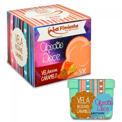 VELA BEIJÁVEL ALGODÃO DOCE CARAMELO