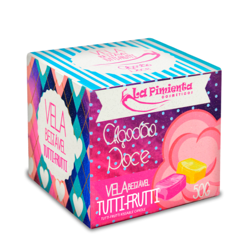 VELA BEIJÁVEL ALGODÃO DOCE TUTTI-FRUTTI