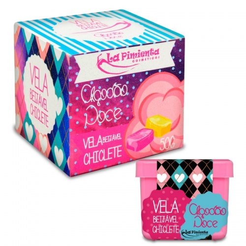 VELA BEIJÁVEL ALGODÃO DOCE CHICLETE