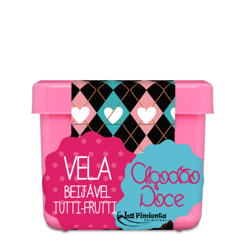 VELA BEIJÁVEL ALGODÃO DOCE TUTTI-FRUTTI