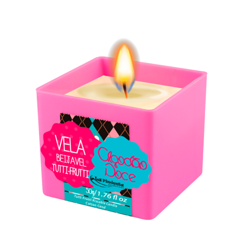 VELA BEIJÁVEL ALGODÃO DOCE TUTTI-FRUTTI