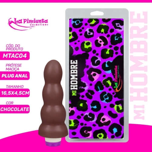 PLUG ANAL C/ MOTOR 16,5 X 4,5CM – CHOCOLATE