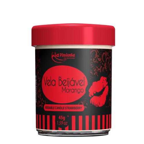 VELA BEIJÁVEL HOT MORANGO
