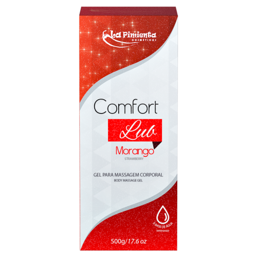  GEL PARA MASSAGEM CORPORAL COMFORT LUB - MORANGO 500g