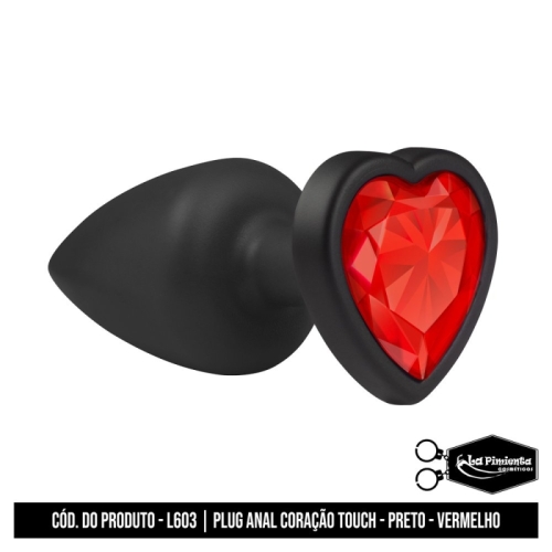 PLUG ANAL PRETO TOUCH - VERMELHO