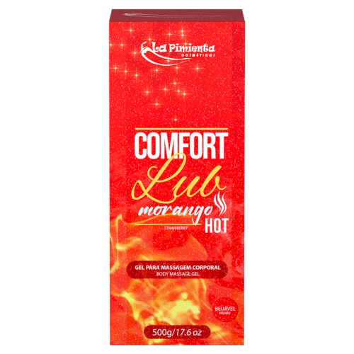 GEL PARA MASSAGEM CORPORAL COMFORT LUB HOT - MORANGO 500g