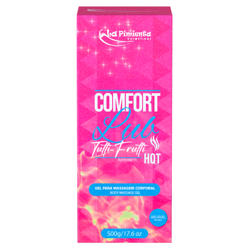 GEL PARA MASSAGEM CORPORAL COMFORT LUB HOT - TUTTI-FRUTTI 500g