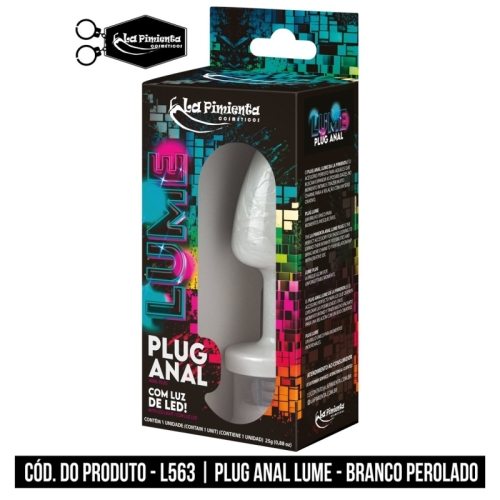 PLUG ANAL LUME - BRANCO PEROLADO