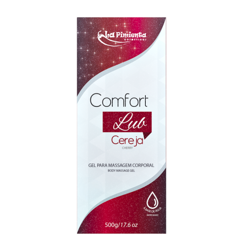 GEL PARA MASSAGEM CORPORAL COMFORT LUB 500g - CEREJA