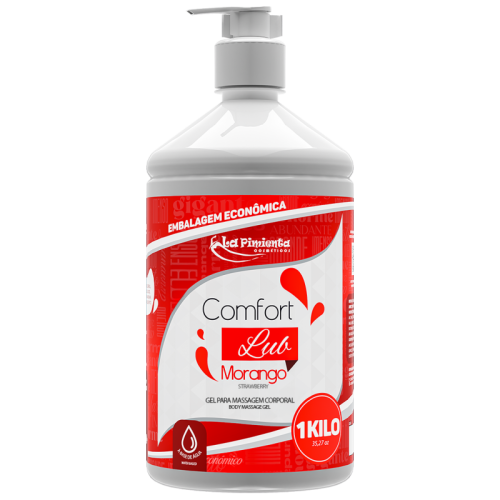 GEL PARA MASSAGEM CORPORAL COMFORT LUB - MORANGO 1kg 